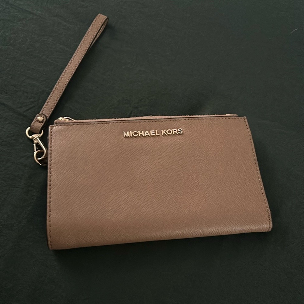 MK Double Zip Wallet Wristlet